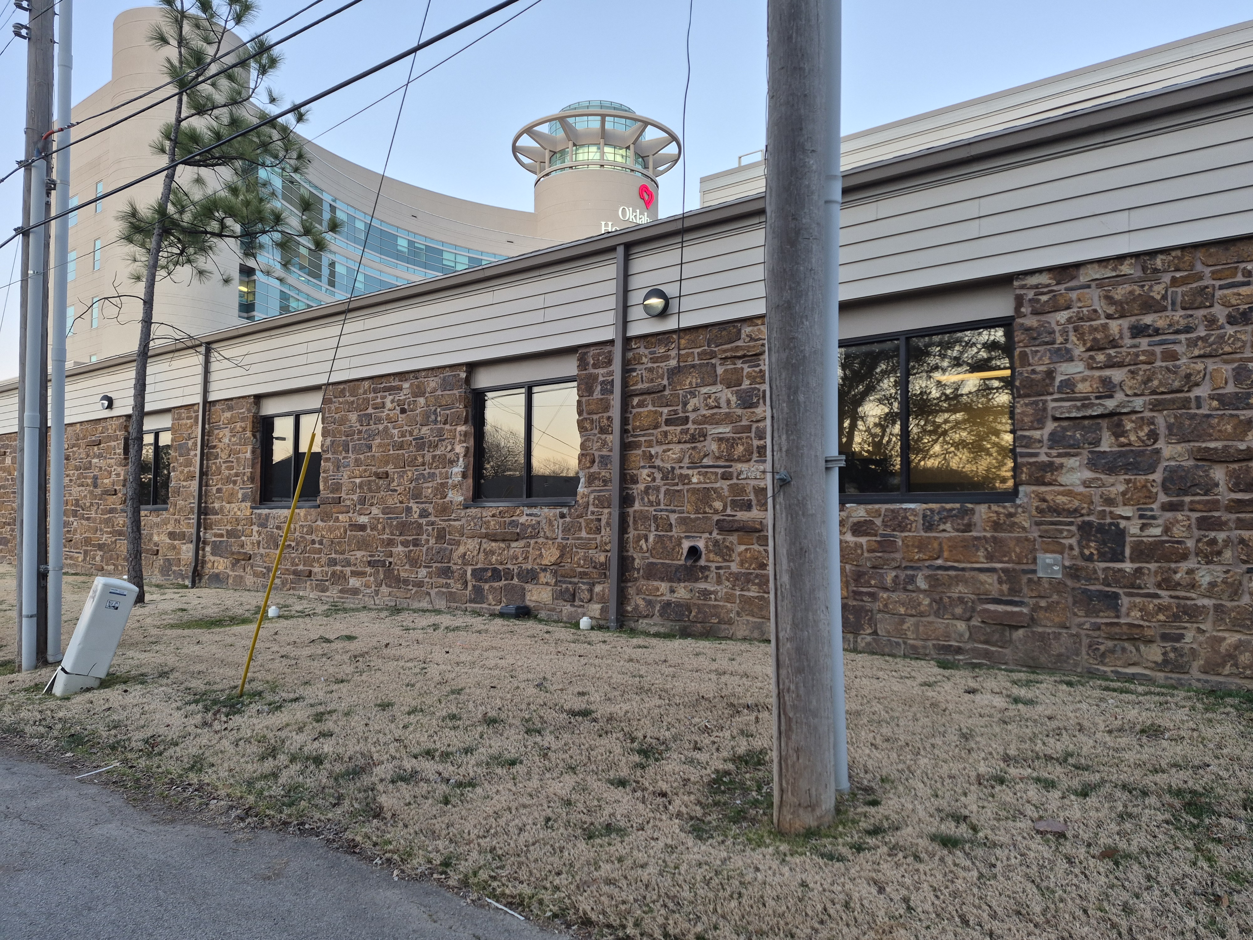 Tinted windows on commercial building near medical district